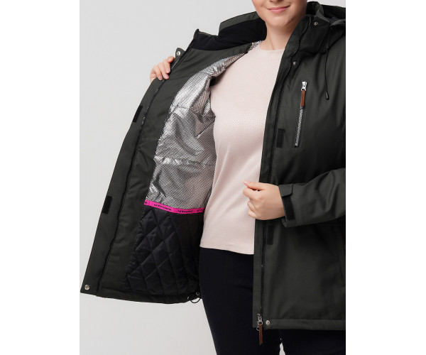 Горнолыжная куртка  bigsize болотного цвета 2047Bt