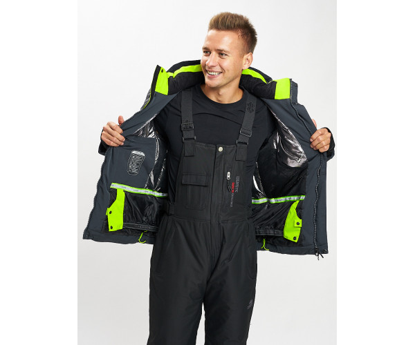 Горнолыжная куртка мужская темно-серого цвета 77010TC