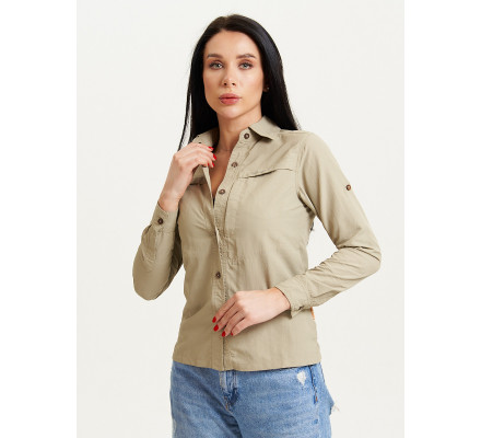 Рубашка классическая женская бежевого цвета 12002B