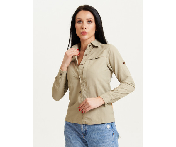 Рубашка классическая женская бежевого цвета 12002B