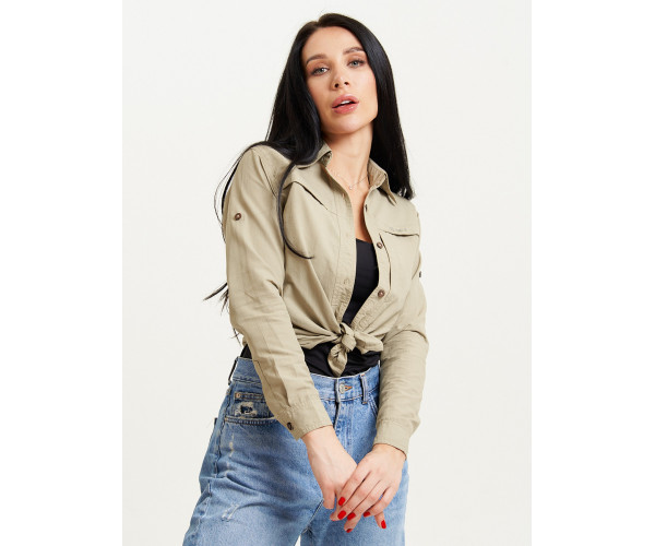 Рубашка классическая женская бежевого цвета 12002B