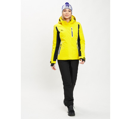 Горнолыжный костюм женский желтого цвета 077034J