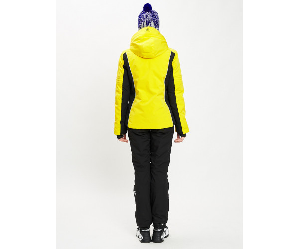 Горнолыжный костюм женский желтого цвета 077034J