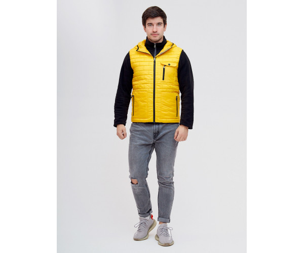 Жилетка стеганная Valianly желтого цвета 93347J