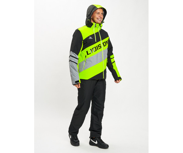 Горнолыжный костюм мужской зеленого цвета 077022Z