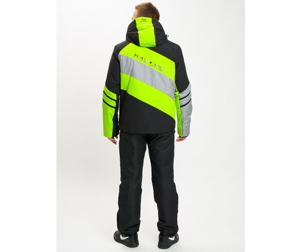 Горнолыжный костюм мужской зеленого цвета 077022Z