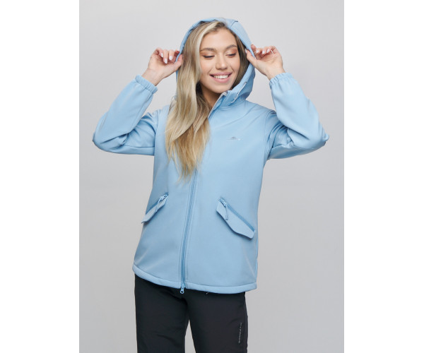 Костюм женский  голубого цвета 020014Gl