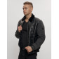 Классическая куртка из экокожи мужская черного цвета 2386Ch