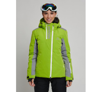 Горнолыжная куртка женская зеленого цвета 77033Z