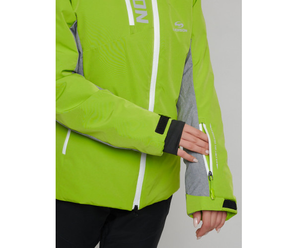 Горнолыжная куртка женская зеленого цвета 77033Z