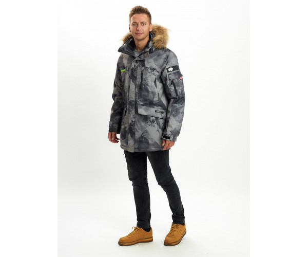 Mолодежная зимняя куртка мужская темно-серого цвета 737TC