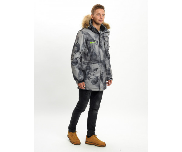 Mолодежная зимняя куртка мужская темно-серого цвета 737TC