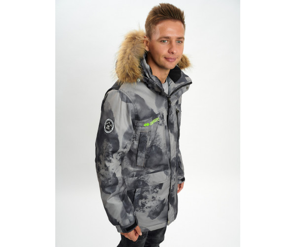 Mолодежная зимняя куртка мужская темно-серого цвета 737TC