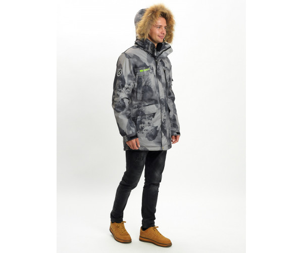 Mолодежная зимняя куртка мужская темно-серого цвета 737TC