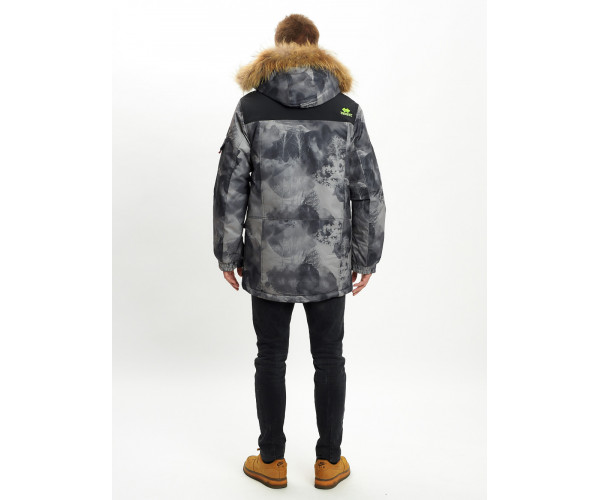 Mолодежная зимняя куртка мужская темно-серого цвета 737TC