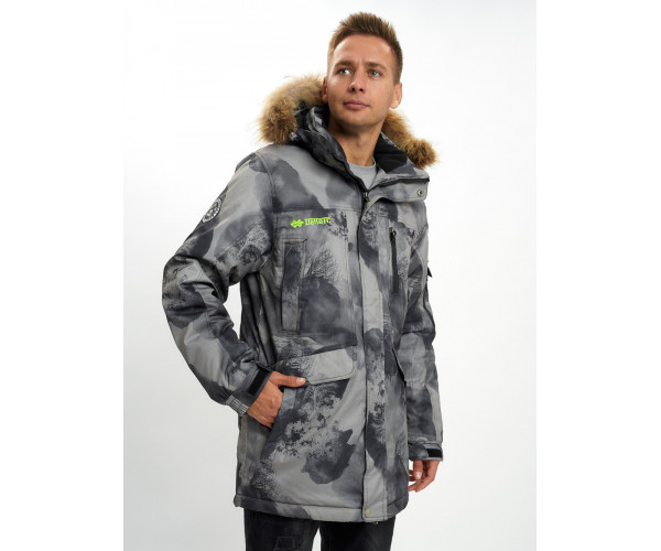 Mолодежная зимняя куртка мужская темно-серого цвета 737TC