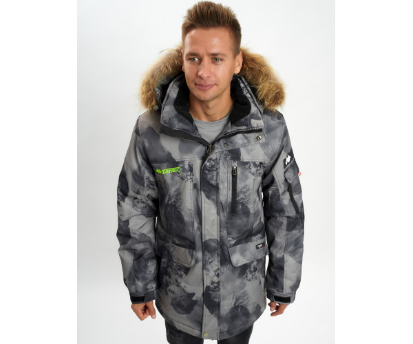 Mолодежная зимняя куртка мужская темно-серого цвета 737TC