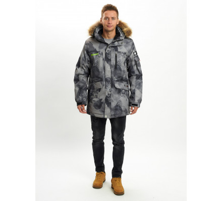 Mолодежная зимняя куртка мужская темно-серого цвета 737TC