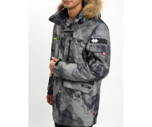 Mолодежная зимняя куртка мужская темно-серого цвета 737TC