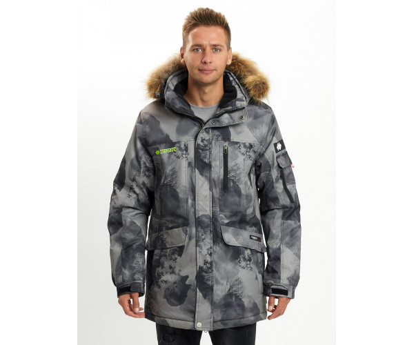Mолодежная зимняя куртка мужская темно-серого цвета 737TC