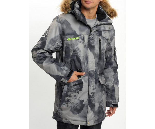 Mолодежная зимняя куртка мужская темно-серого цвета 737TC