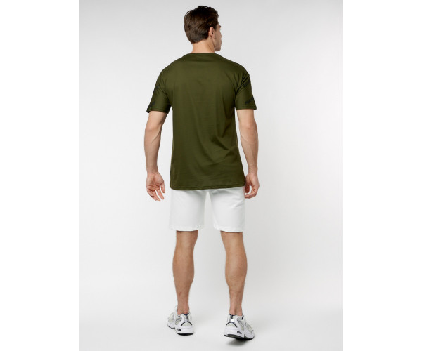 Мужская футболка с надписью хаки цвета 221085Kh