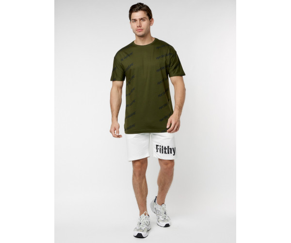 Мужская футболка с надписью хаки цвета 221085Kh