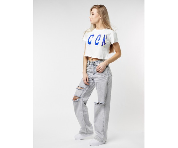 Топ футболка женская белого цвета 76014Bl