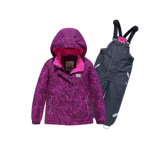 Горнолыжный костюм Valianly детский малинового цвета 9012M