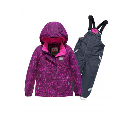 Горнолыжный костюм Valianly детский малинового цвета 9012M