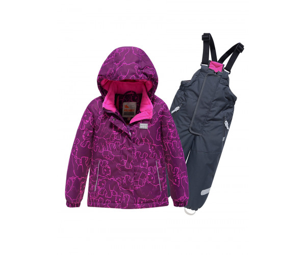 Горнолыжный костюм Valianly детский малинового цвета 9012M