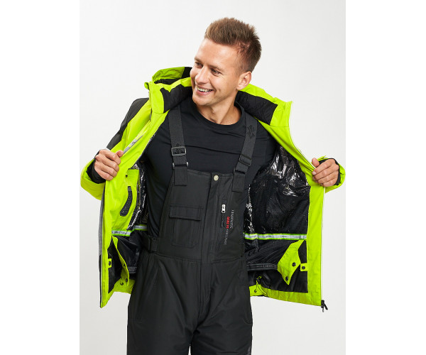 Горнолыжный костюм мужской темно-серого цвета 077016TC