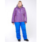 Женский зимний костюм горнолыжный большого размера фиолетового цвета 018112F