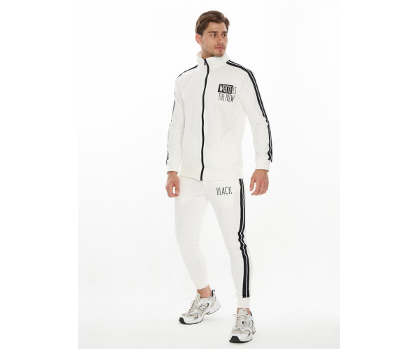 Спортивный костюм трикотажный белого цвета 9153Bl