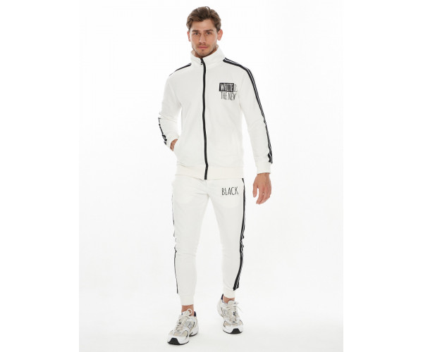 Спортивный костюм трикотажный белого цвета 9153Bl