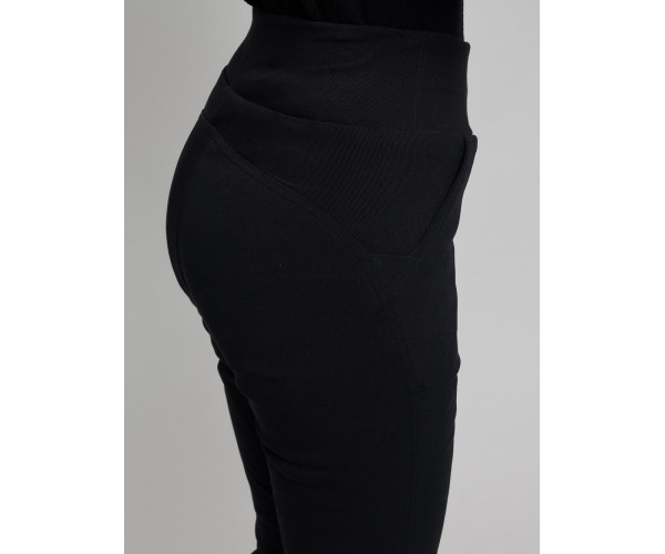 Cтрейчевые брюки утепленные женские черного цвета 2033Ch