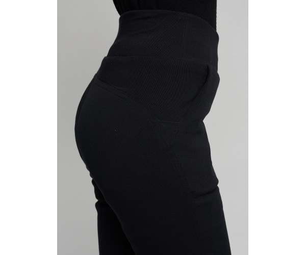 Cтрейчевые брюки утепленные женские черного цвета 2033Ch