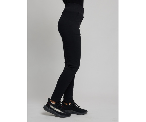 Cтрейчевые брюки утепленные женские черного цвета 2033Ch