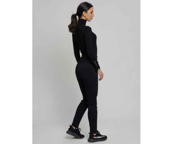 Cтрейчевые брюки утепленные женские черного цвета 2033Ch