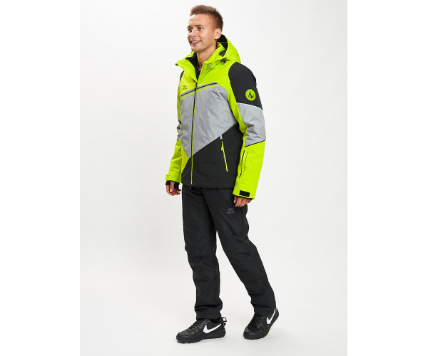 Горнолыжный костюм мужской зеленого цвета 077016Z