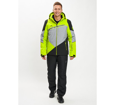 Горнолыжный костюм мужской зеленого цвета 077016Z
