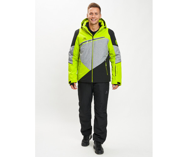 Горнолыжный костюм мужской зеленого цвета 077016Z