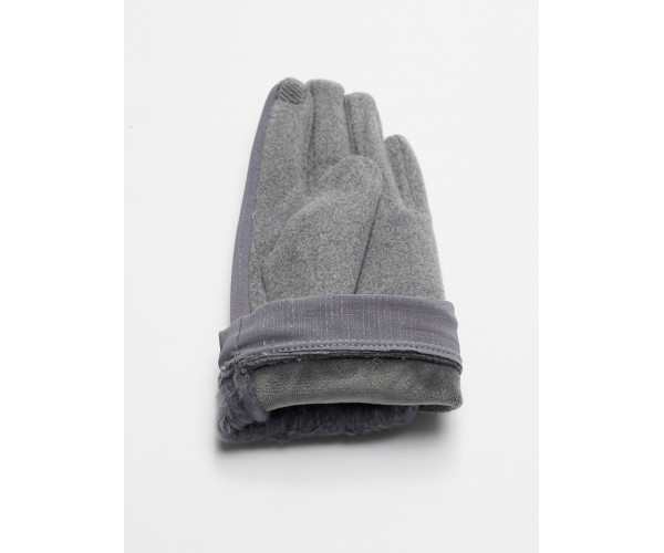 Классические перчатки демисезонные женские серого цвета 610Sr