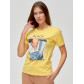Женские футболки с принтом желтого цвета 1614J