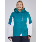 Женская зимняя горнолыжная куртка большого размера бирюзового цвета 1934Br