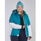 Женская зимняя горнолыжная куртка большого размера бирюзового цвета 1934Br
