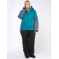 Женский зимний костюм горнолыжный большого размера зеленого цвета 01934Z