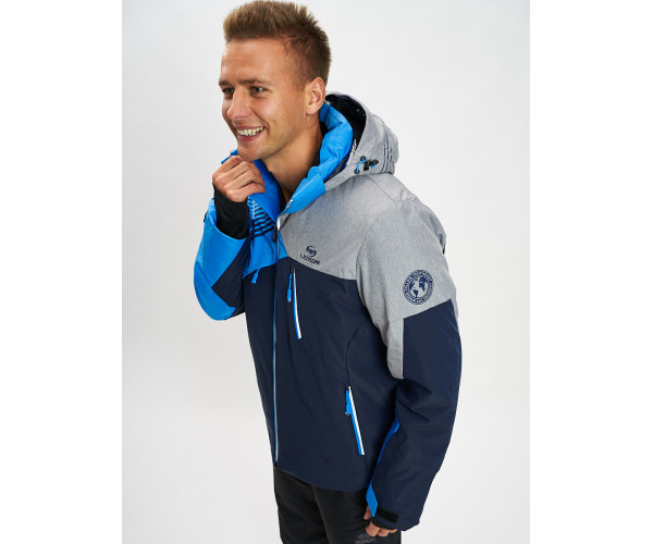 Горнолыжная куртка мужская синего цвета 77019S