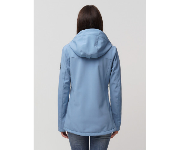 Женская осенняя весенняя ветровка softshell голубого цвета 2032Gl