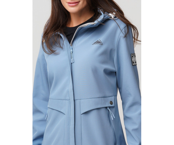 Женская осенняя весенняя ветровка softshell голубого цвета 2032Gl
